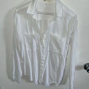 Cloth and stone button down white collar shirt